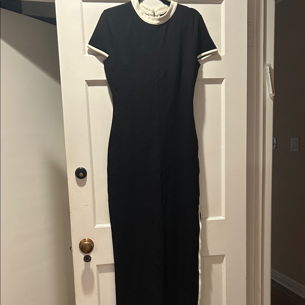 Elegant Staud Maxi Floor Length Dress Black and Whote
